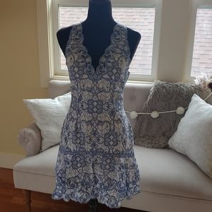 Jonathan Simkhai V-Neck Scalloped Tier Mini Dress